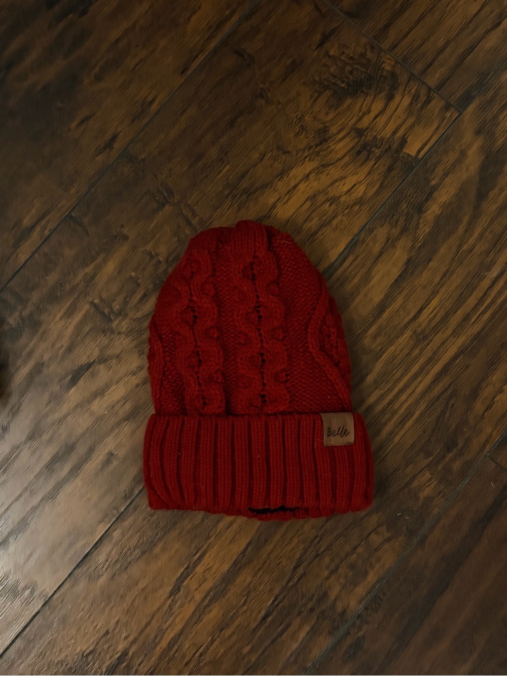 Elle Kids Cable Knit Beanie - Red